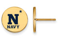 Logoart Sterling Silver Gp Navy Small Enamel Disc Earrings