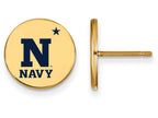 Logoart Sterling Silver Gp Navy Small Enamel Disc Earrings