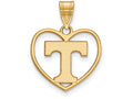 Logoart Sterling Silver Gp University Of Tennessee Pendant In Heart