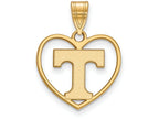 Logoart Sterling Silver Gp University Of Tennessee Pendant In Heart