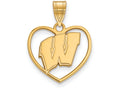 Logoart Sterling Silver Gp University Of Wisconsin Pendant In Heart