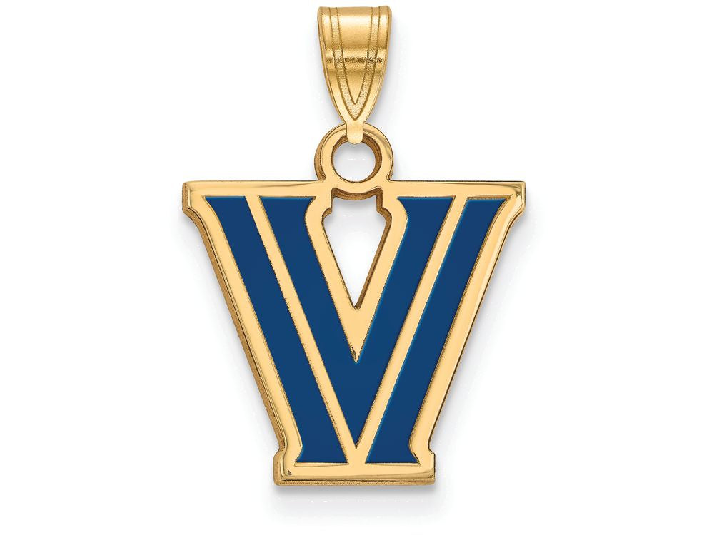 Logoart Sterling Silver Gp Villanova University Small Enamel Pendant