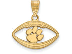 Logoart Sterling Silver Gp Clemson University Pendant In Football
