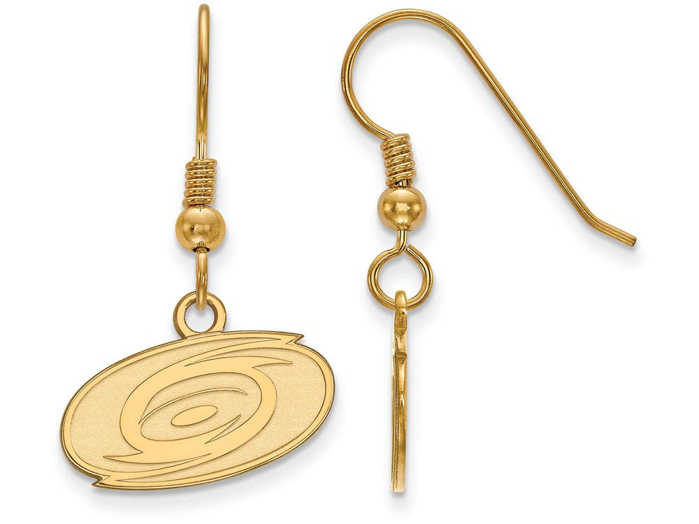 Logoart Sterling Silver Gp Carolina Hurricanes Extra Small Dangle Earrings Wire