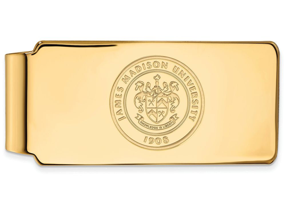 Logoart Sterling Silver Gold Plated James Madison University Money-Clip Crest 24 x 53mm