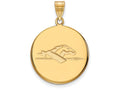 Logoart Sterling Silver Gp Longwood University Large Disc Pendant
