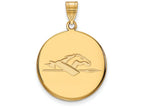 Logoart Sterling Silver Gp Longwood University Large Disc Pendant