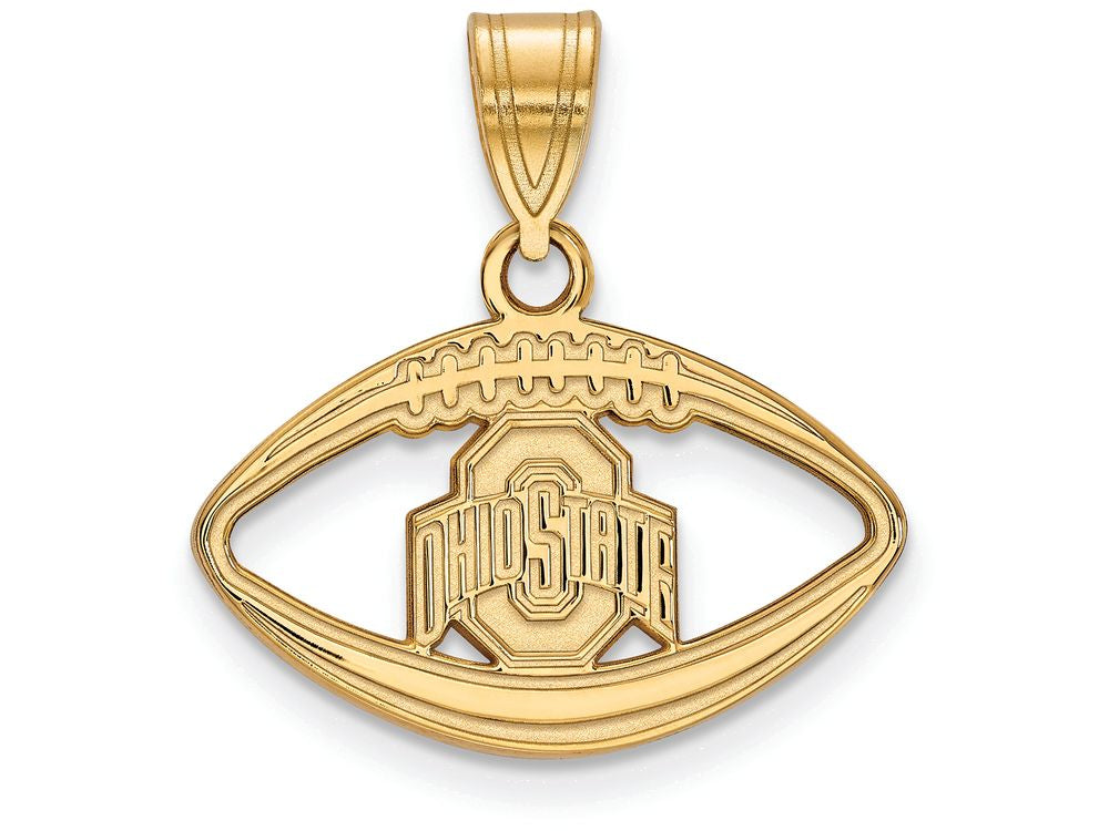 Logoart Sterling Silver Gp Ohio State University Pendant In Football