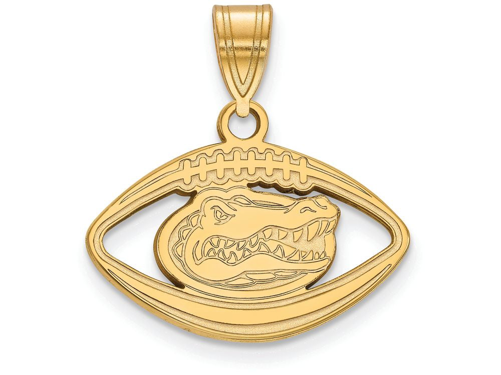 Logoart Sterling Silver Gp University Of Florida Pendant In Football