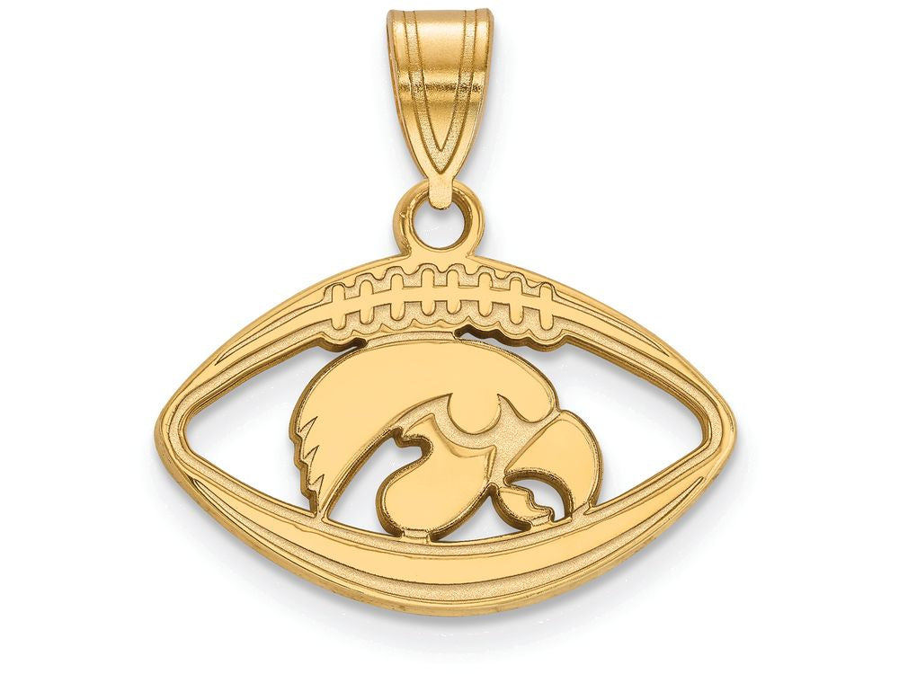 Logoart Sterling Silver Gp University Of Iowa Pendant In Football