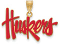 Logoart Sterling Silver Gp University Of Nebraska Large Enamel Pendant