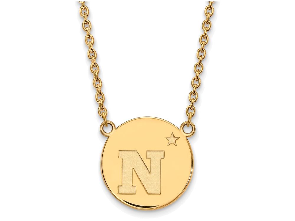 Logoart Sterling Silver Gp Navy Large Disc Pendant
