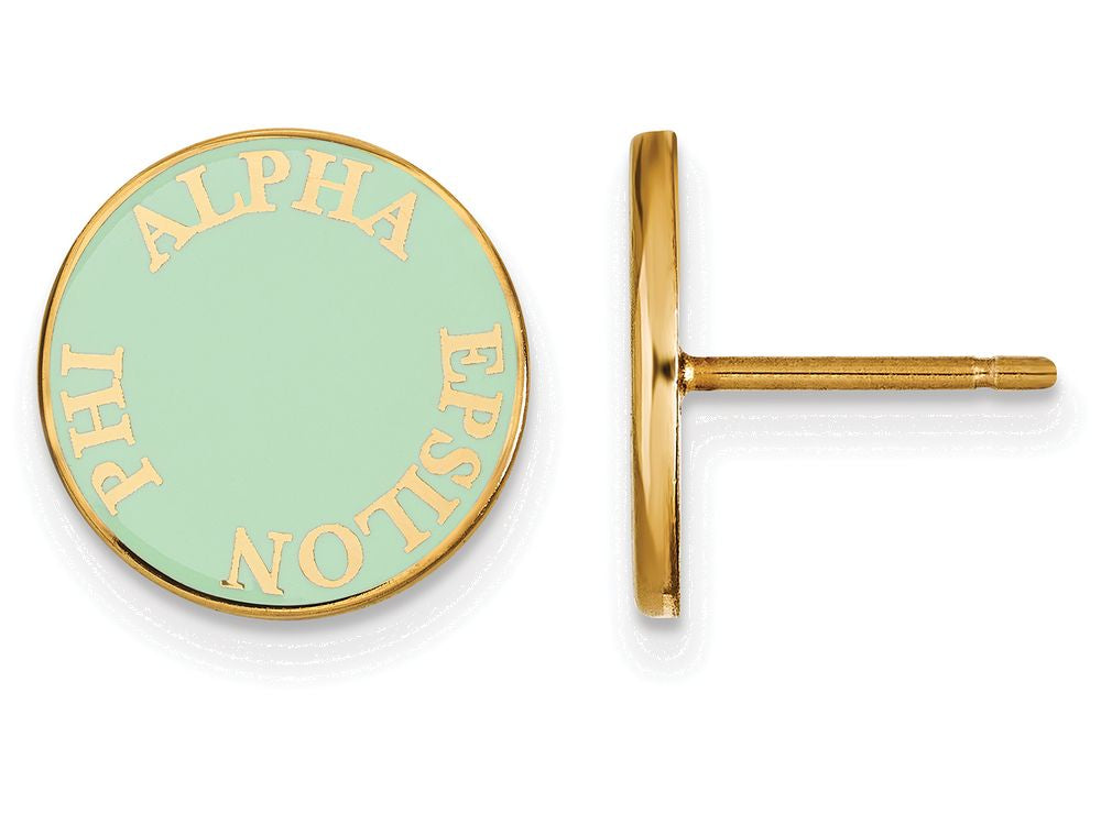 Logoart Sterling Silver Gp Alpha Epsilon Phi Enameled Post Earrings