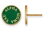 Logoart Sterling Silver Gp Alpha Sigma Tau Enameled Post Earrings