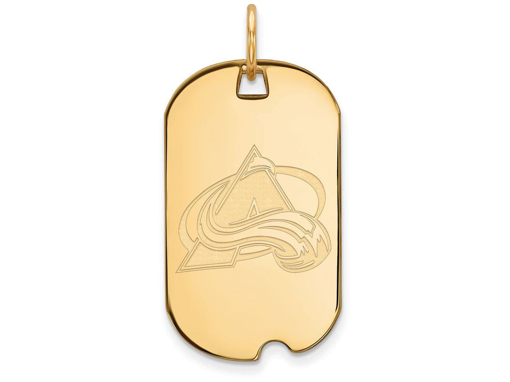 Logoart Sterling Silver Gp Colorado Avalanche Small Dog Tag Pendant Necklace