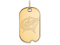 Logoart Sterling Silver Gp Columbus Blue Jackets Small Dog Tag Pendant Necklace