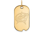 Logoart Sterling Silver Gp Columbus Blue Jackets Small Dog Tag Pendant Necklace