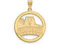 Logoart Sterling Silver Gp Baylor University Extra Large  Pendant In Circle