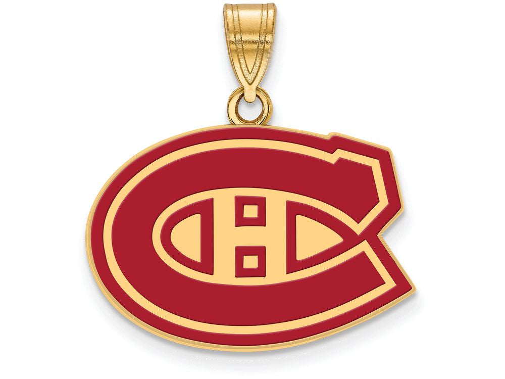 Sterling Silver Gp Nhl Logoart Montreal Canadiens Medium Enamel Pendant