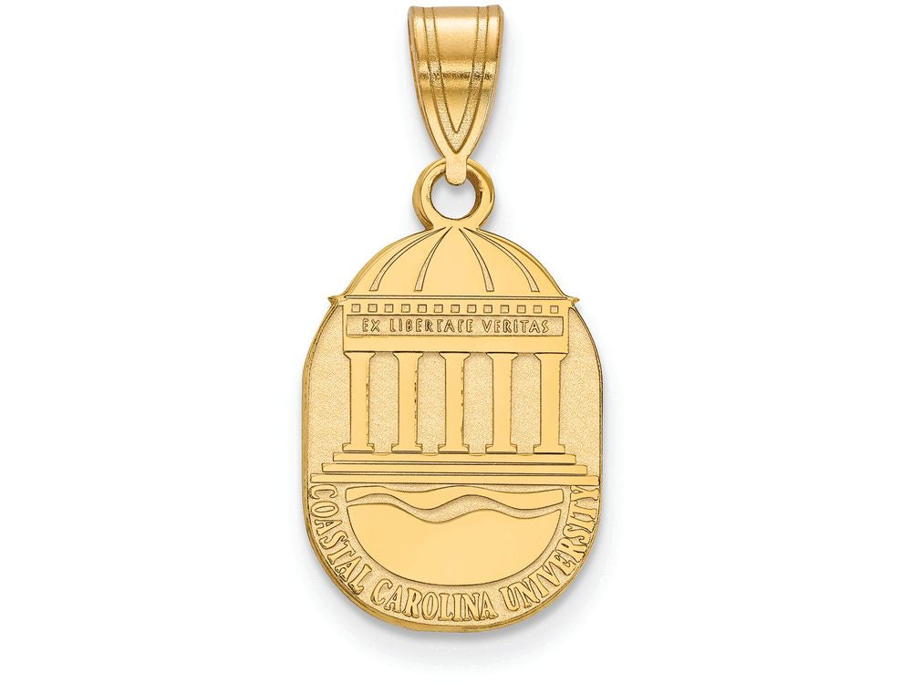 Logoart Sterling Silver Gp Coastal Carolina University Medium Crest Pendant