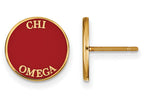 Logoart Sterling Silver Gp Chi Omega Enameled Post Earrings