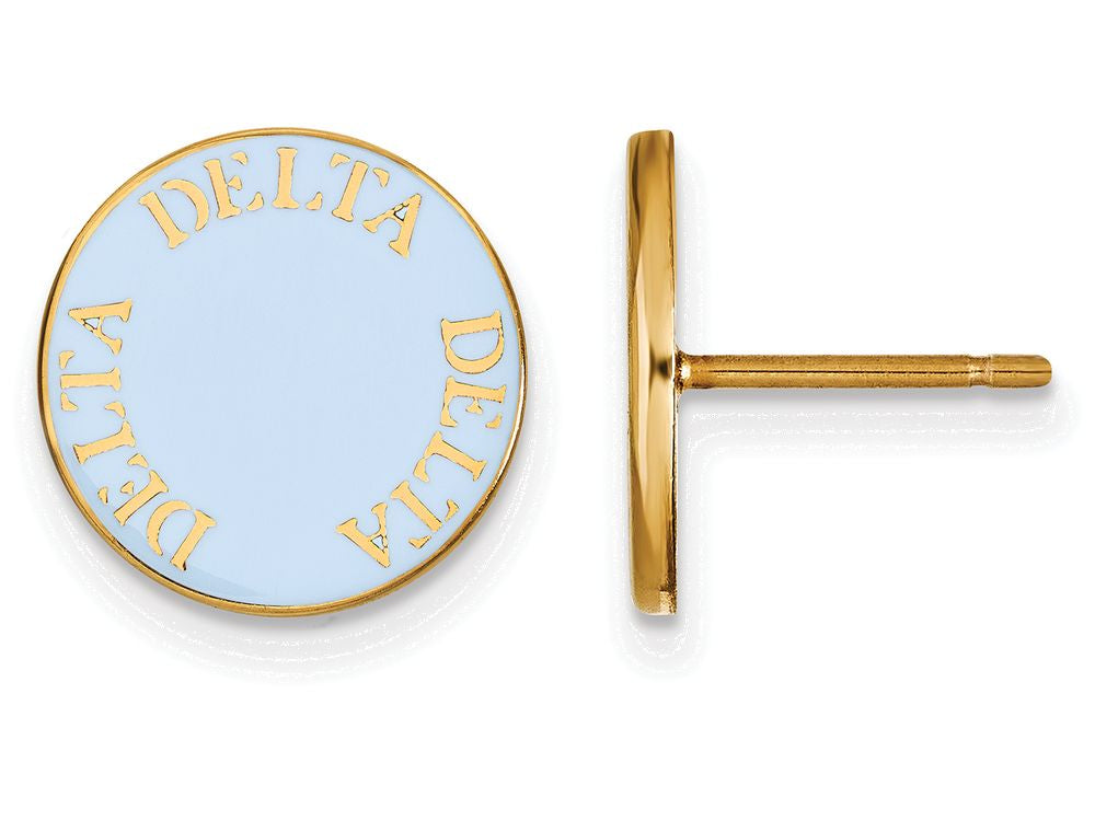 Logoart Sterling Silver Gp Delta Delta Delta Enameled Post Earrings