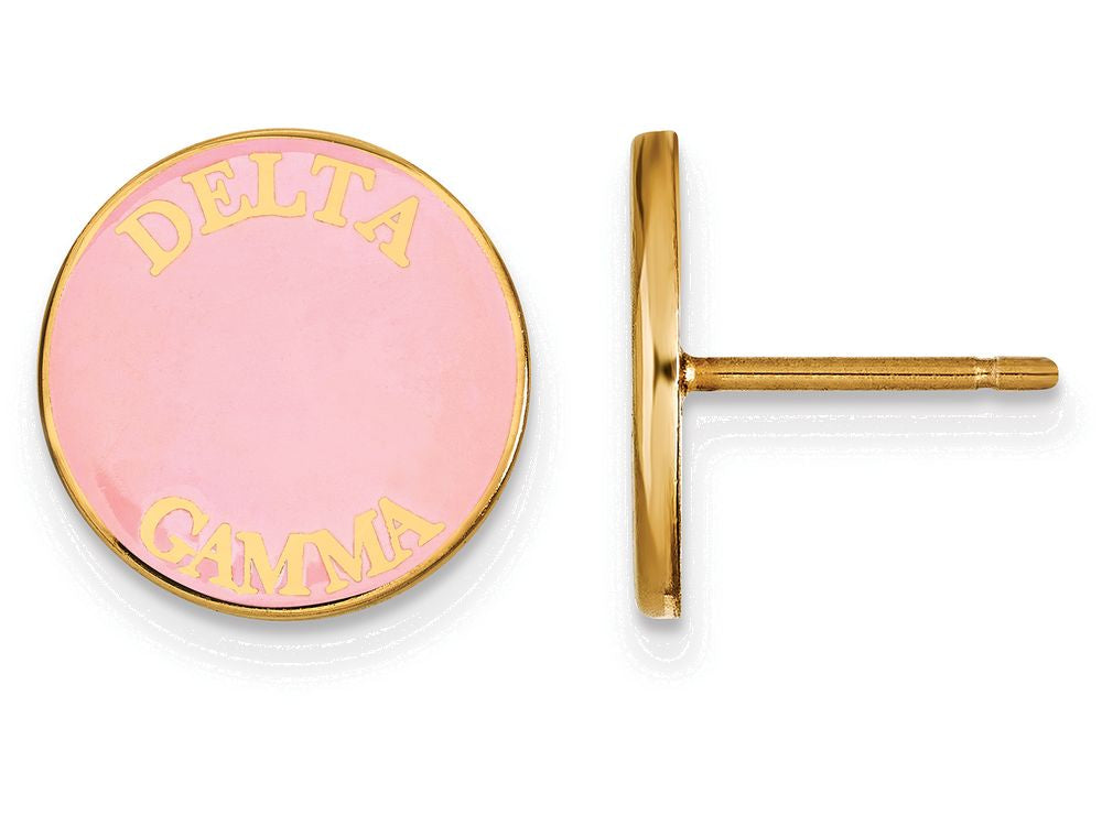 Logoart Sterling Silver Gp Delta Gamma Enameled Post Earrings