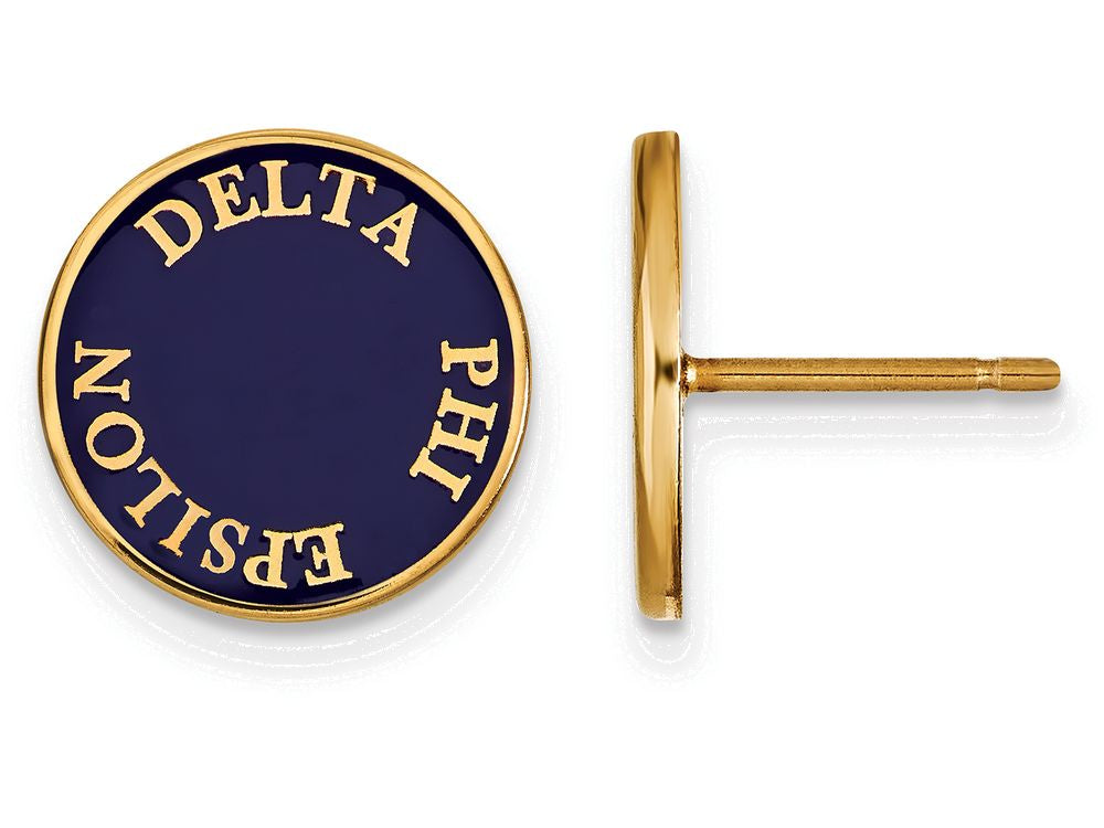 Logoart Sterling Silver Gp Delta Phi Epsilon Enameled Post Earrings