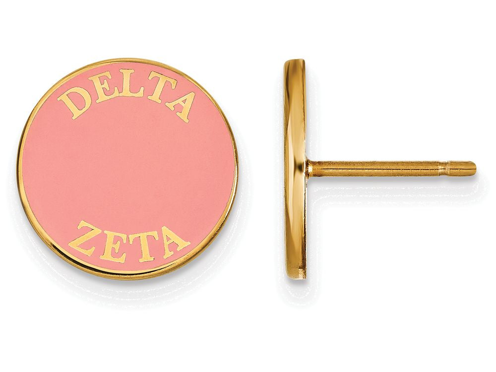 Logoart Sterling Silver Gp Delta Zeta Enameled Post Earrings