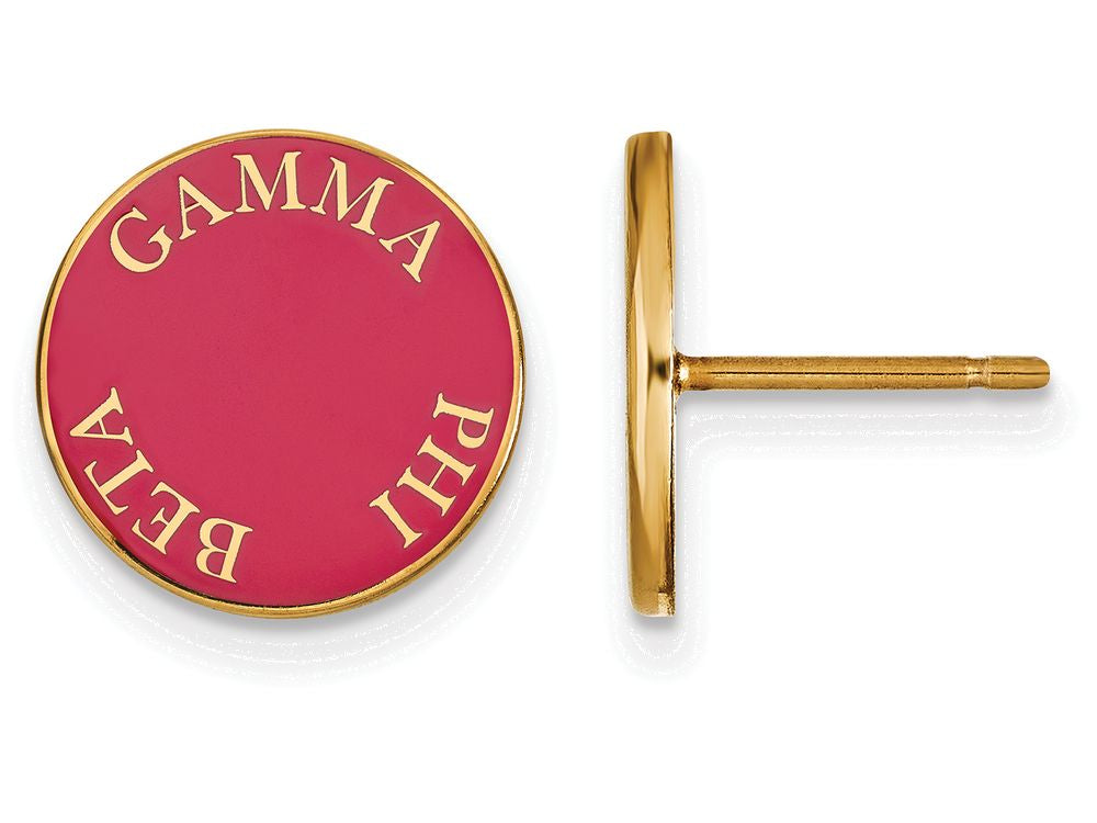 Logoart Sterling Silver Gp Gamma Phi Beta Enameled Post Earrings