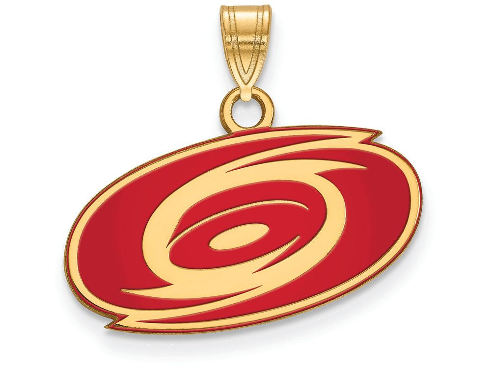 Logoart Sterling Silver Gp Carolina Hurricanes Small Enamel Pendant