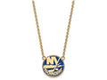 Sterling Silver Gp Nhl Logoart New York Islanders Large  Enamel Pendant Necklace