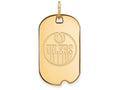 Logoart Sterling Silver Gp Edmonton Oilers Small Dog Tag Pendant Necklace