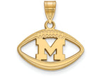 Logoart Sterling Silver Gp Michigan (univ Of) Pendant In Football