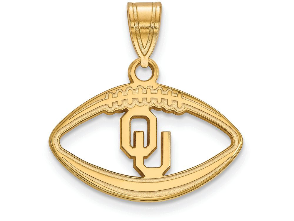 Logoart Sterling Silver Gp University Of Oklahoma Pendant In Football