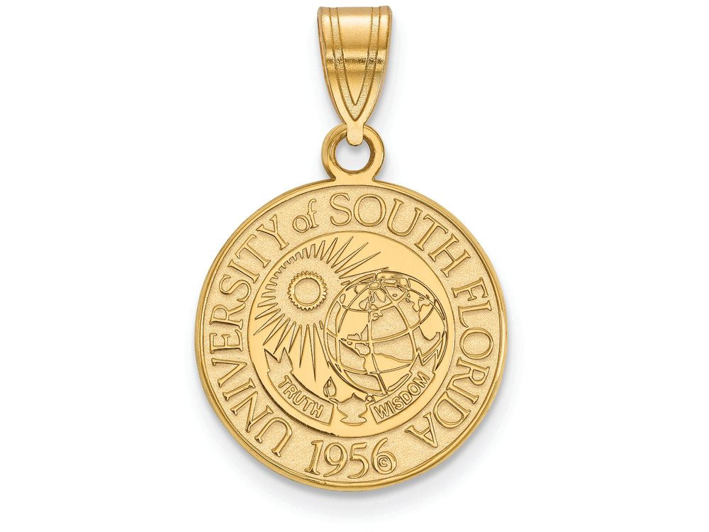 Logoart Sterling Silver Gp University Of South Florida Medium Crest Pendant
