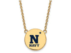 Logoart Sterling Silver Gp Navy Large Enamel Disc Necklace