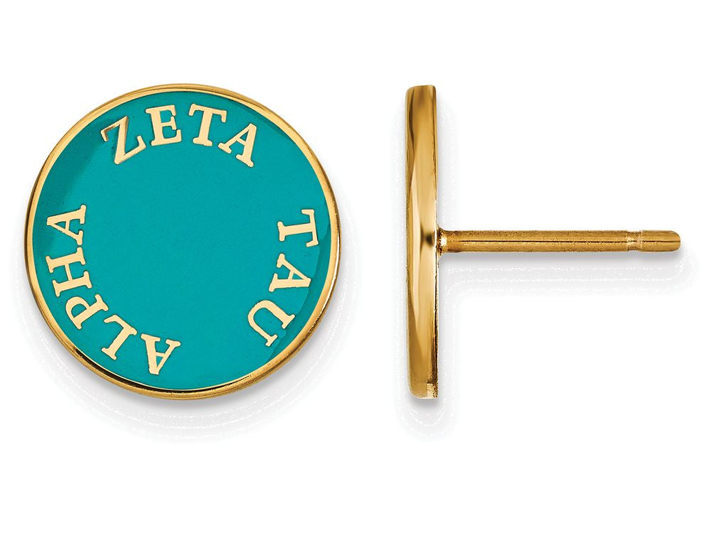 Logoart Sterling Silver Gp Zeta Tau Alpha Enameled Post Earrings