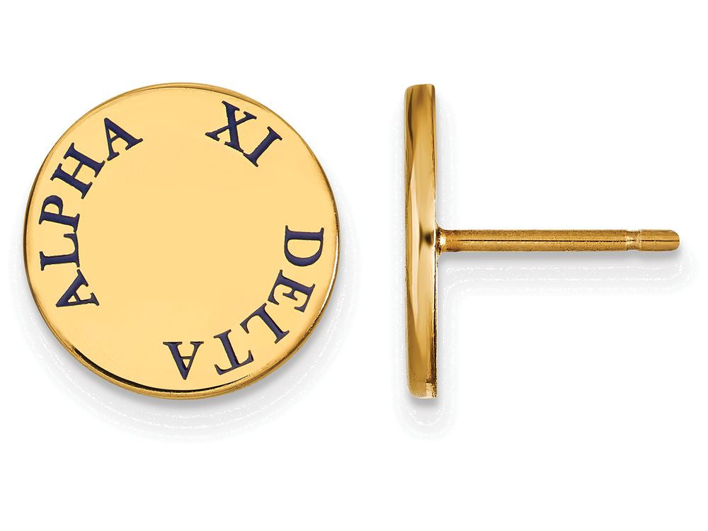 Logoart Sterling Silver Gp Alpha Xi Delta Enameled Post Earrings