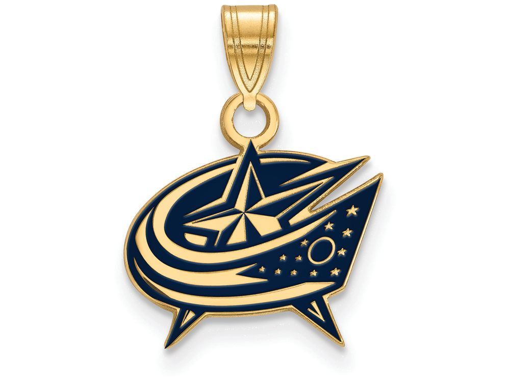 Logoart Sterling Silver Gp Columbus Blue Jackets Small Enamel Pendant