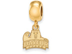 Logoart Sterling Silver Gp Baylor University Extra Small Dangle Bead Charm