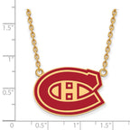 Sterling Silver Gp Nhl Logoart Montreal Canadiens Large  Enamel Pendant Necklace