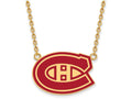 Sterling Silver Gp Nhl Logoart Montreal Canadiens Large  Enamel Pendant Necklace