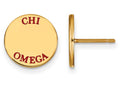 Logoart Sterling Silver Gp Chi Omega Enameled Post Earrings