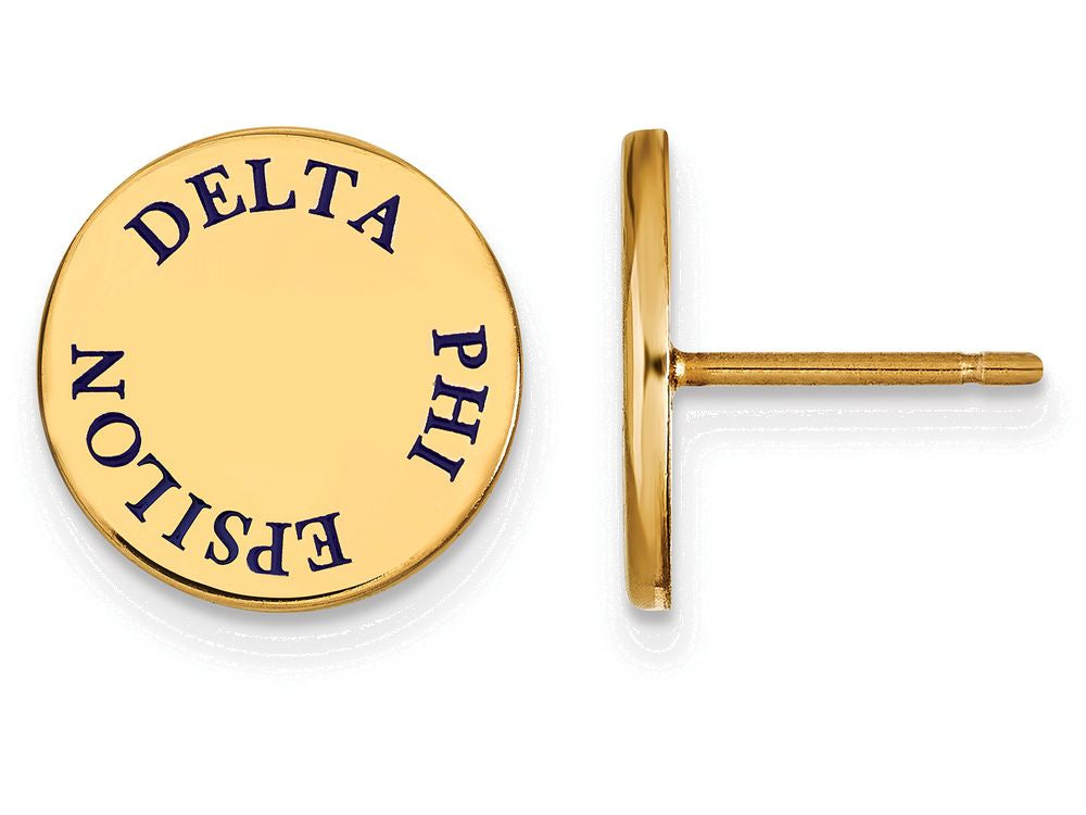 Logoart Sterling Silver Gp Delta Phi Epsilon Enameled Post Earrings