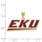 Logoart Sterling Silver Gp Eastern Kentucky U Large Enamel Pendant