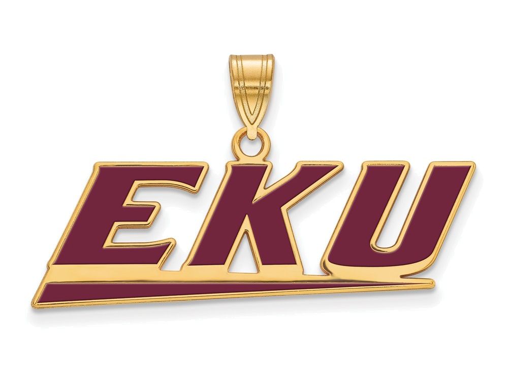 Logoart Sterling Silver Gp Eastern Kentucky U Large Enamel Pendant