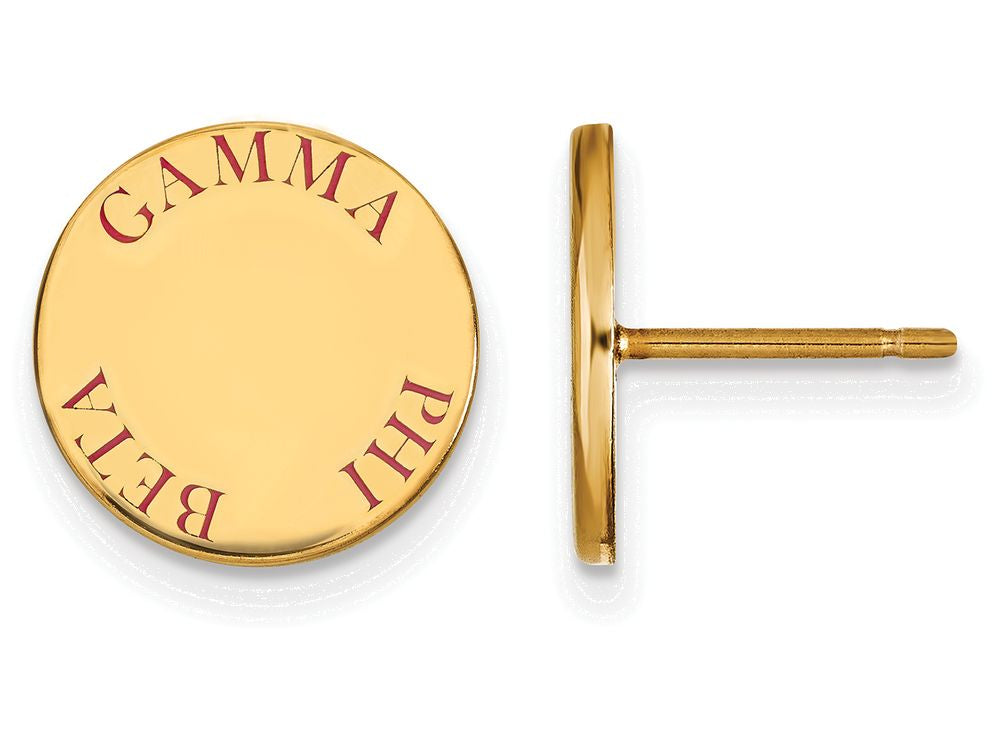 Logoart Sterling Silver Gp Gamma Phi Beta Enameled Post Earrings