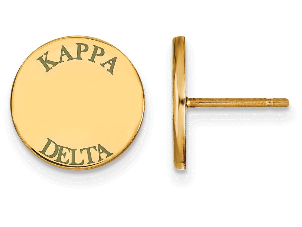 Logoart Sterling Silver Gp Kappa Delta Enameled Post Earrings