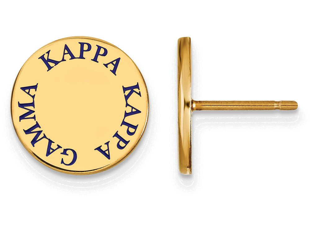 Logoart Sterling Silver Gp Kappa Kappa Gamma Enameled Post Earrings